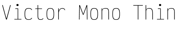 Victor Mono Thin.otf的字体样式预览