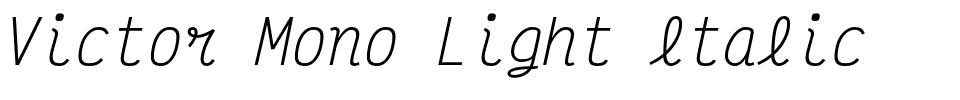 Victor Mono Light ltalic.otf的字体样式预览