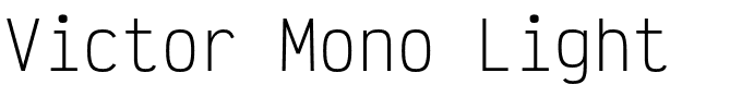 Victor Mono Light.otf的字体样式预览