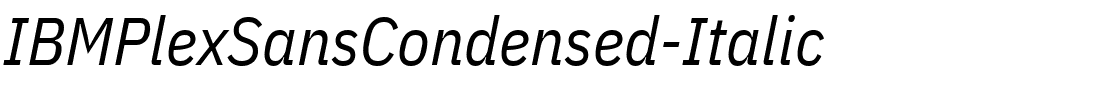 IBMPlexSansCondensed-Italic.ttf的字体样式预览
