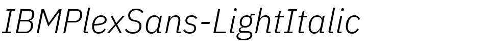 IBMPlexSans-LightItalic.ttf的字体样式预览