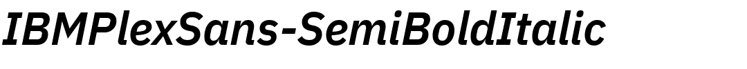 IBMPlexSans-SemiBoldItalic.ttf的字体样式预览