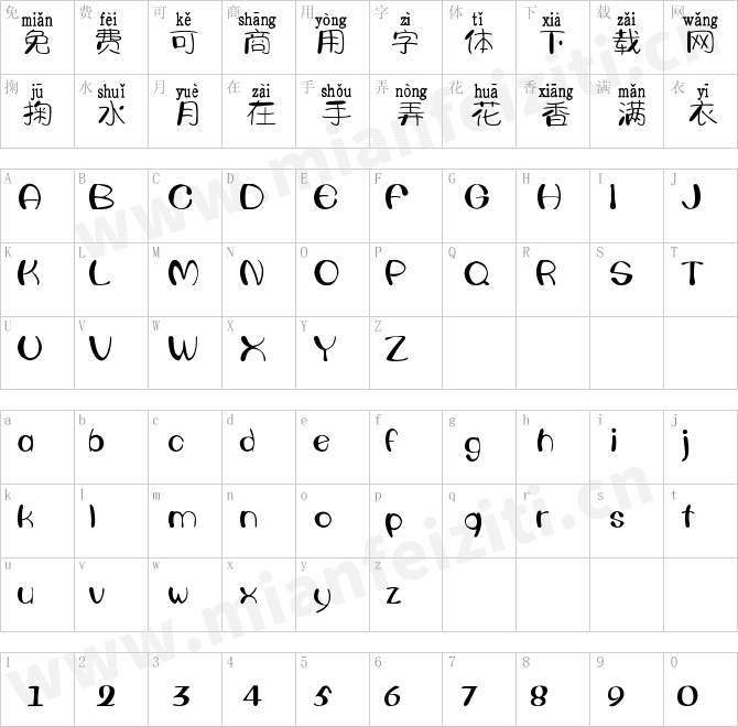 字体视界法棍体拼音版.ttf的字体映射预览图