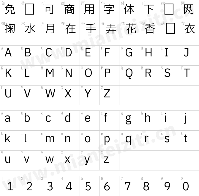 中国智造惠及全球_unhinted_IBMPlexSansJP-Regular.ttf的字体映射预览图