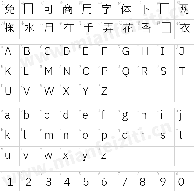 中国智慧惠及全球IBMPlexSansJP-Light.ttf的字体映射预览图