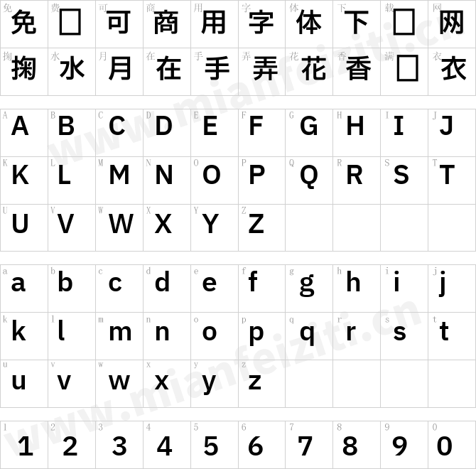 中国智慧惠及全球IBMPlexSansJP-SemiBold.ttf的字体映射预览图